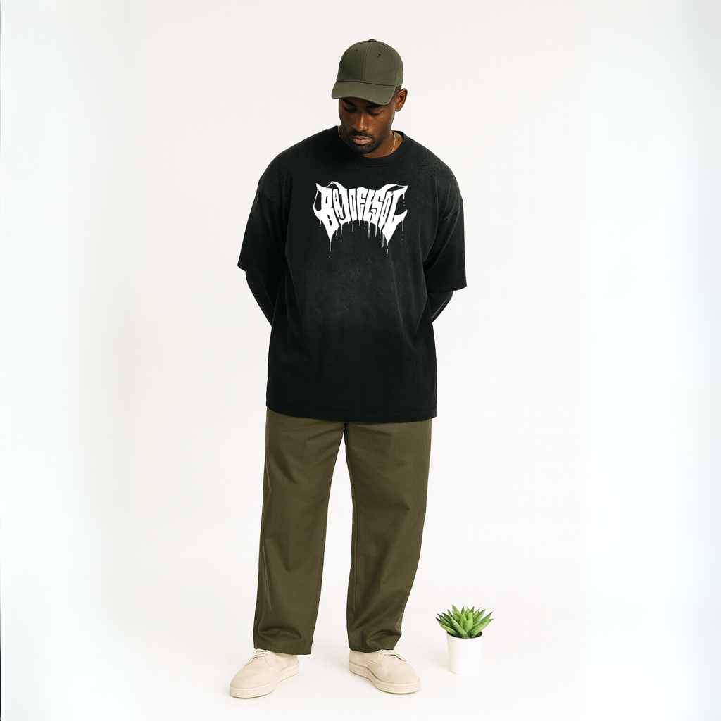 Emergence Frayed Faux Two-Piece Long Sleeve Shirt